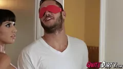 Blindfolded MILF Mercedes Carrera Rides Big Dick in Stockings